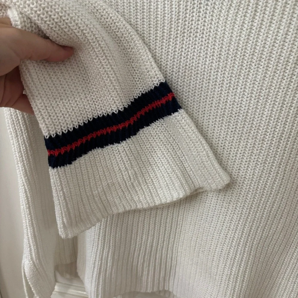 White V Neck Tennis Sweater Women‎ Classic Old Money Academia Cabi S RUNS BIG - Picture 4 of 8
